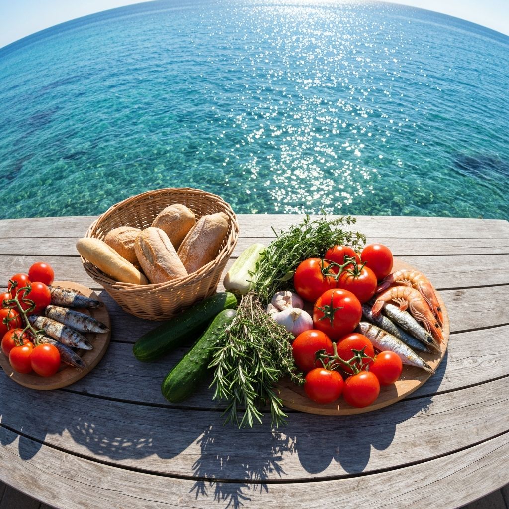 Traditional French Riviera foods on table